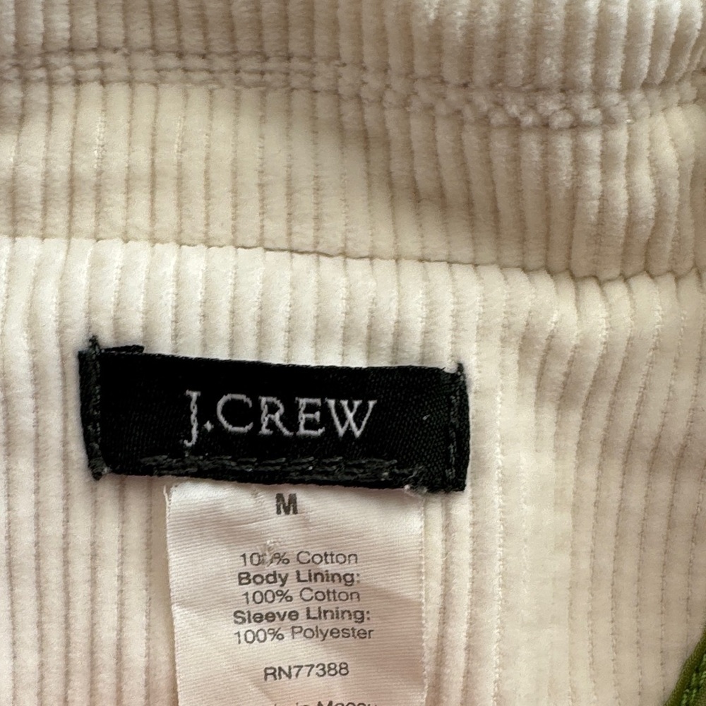 Vintage 100% Cotton J. Crew Cream Corduroy Blazer with Brown Buttons - Picture 2 of 7